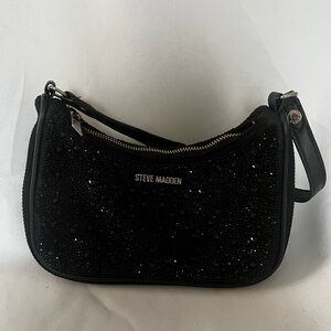 Steve Madden Black Satchel Bag with Textured Finish